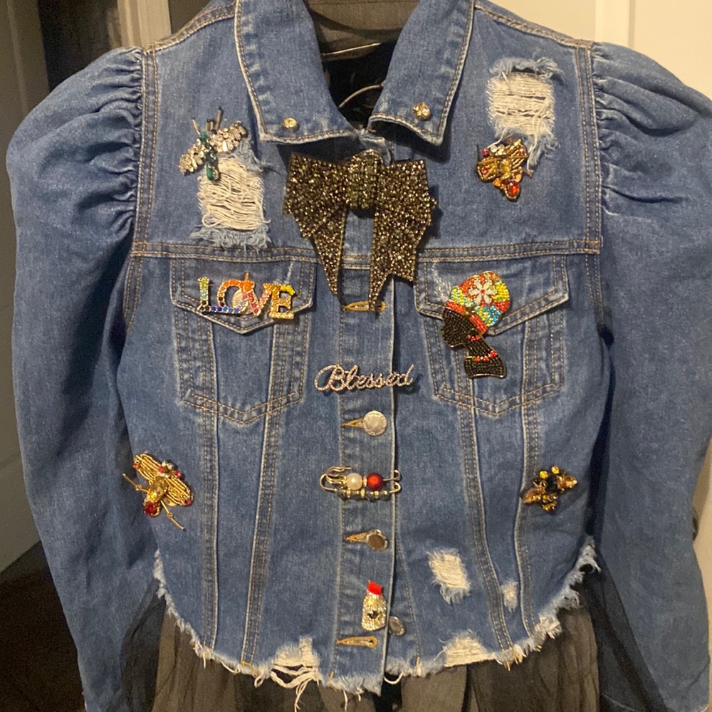 SOLD———-Bling with me Rhinestone Jacket.